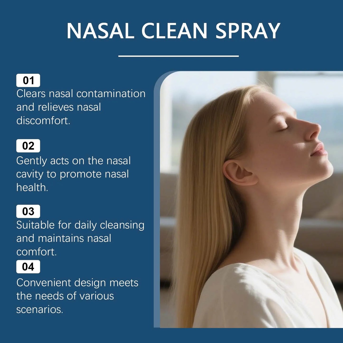 Gentle Nose Care Cleansing Spray Daily Nourishment & Cleansing，Non-Irritating Soothing Nasal Discomfort Fast-Acting Relief Spray